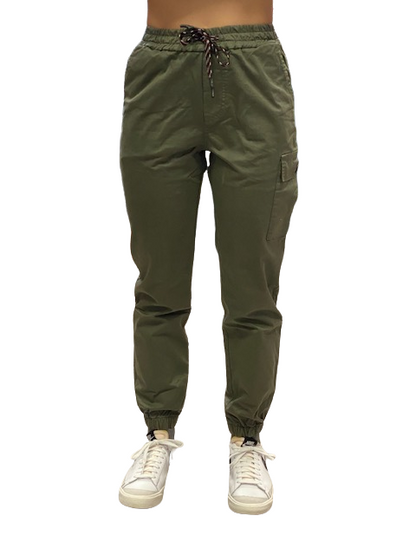 Hangar93 Pantalone militare in cotone con 1 tasca laterale Z2641J MIL02 verde army