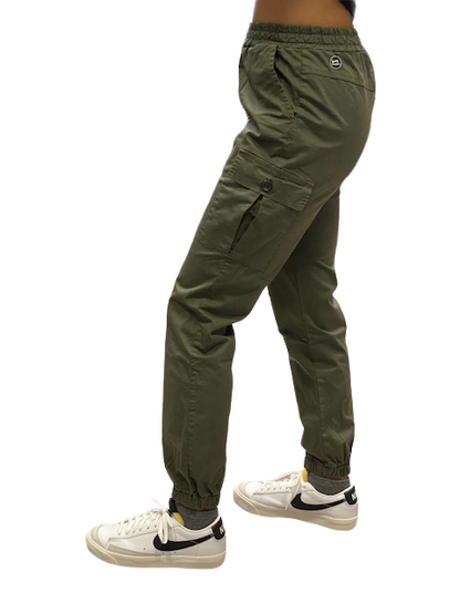 Hangar93 Pantalone militare in cotone con 1 tasca laterale Z2641J MIL02 verde army