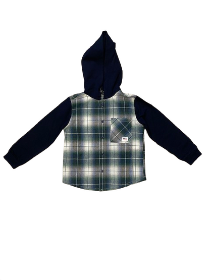 Hangar93 camicia con cappuccio da bambino a fantasia quadri Z2658B FANT01 verdone