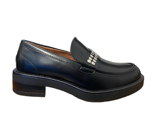 CafèNoir scarpa mocassino da donna in similpelle spazzolata con accessorio C1EA9702 N001 nero