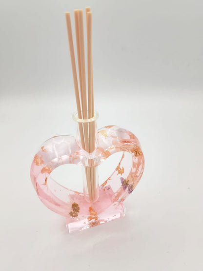 Vaso o porta diffusore "Fiori eterni" a forma di cuore