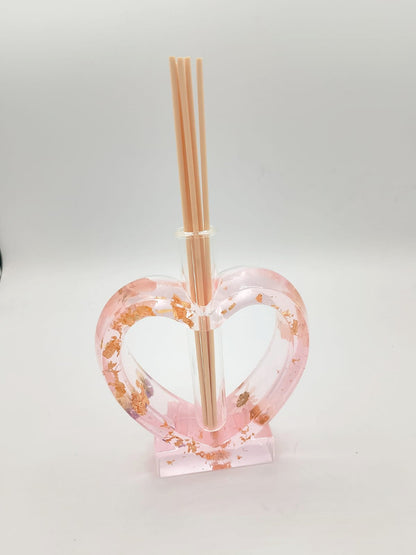 Vaso o porta diffusore "Fiori eterni" a forma di cuore