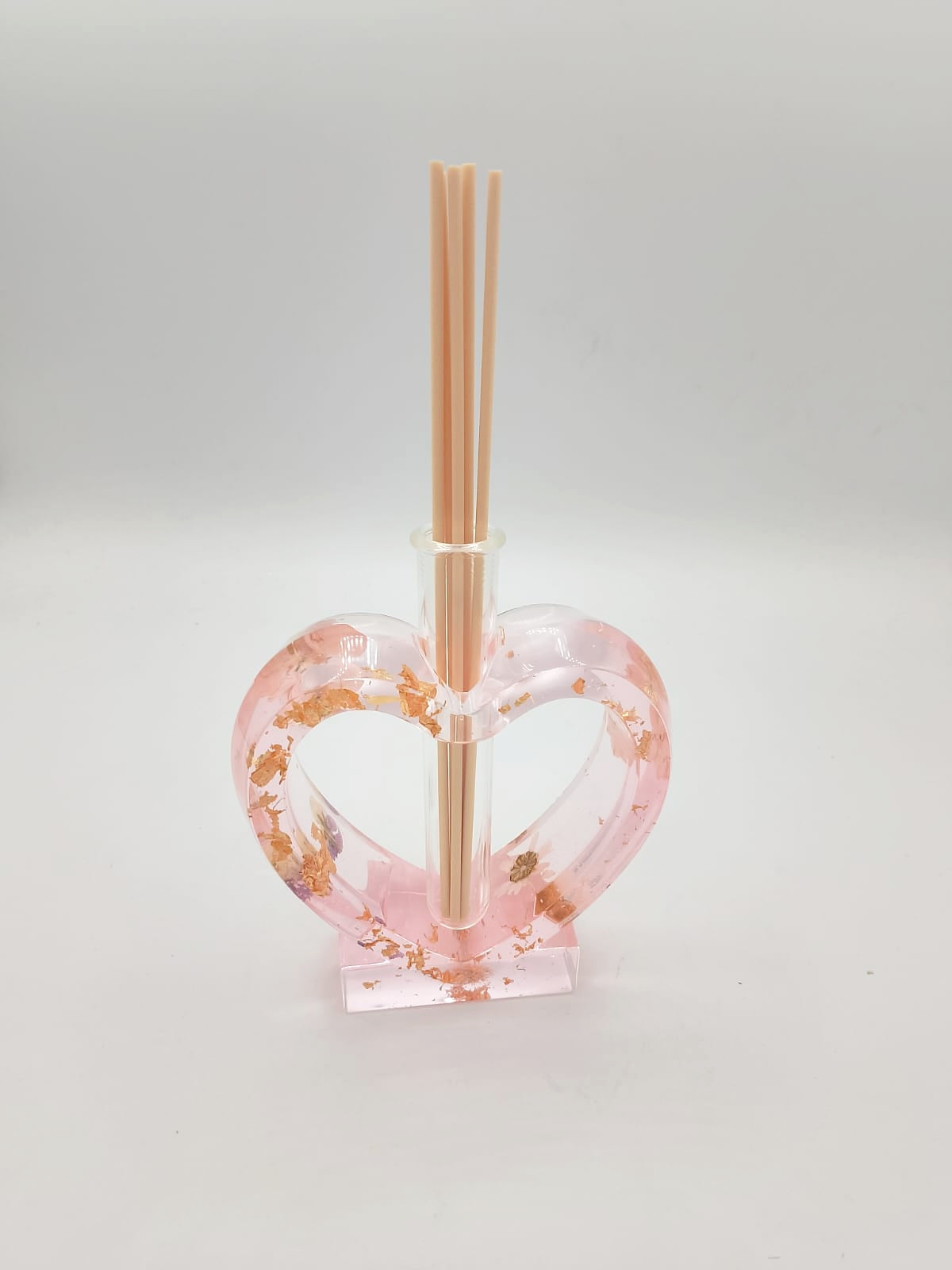 Vaso o porta diffusore "Fiori eterni" a forma di cuore