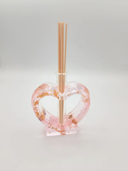Vaso o porta diffusore "Fiori eterni" a forma di cuore