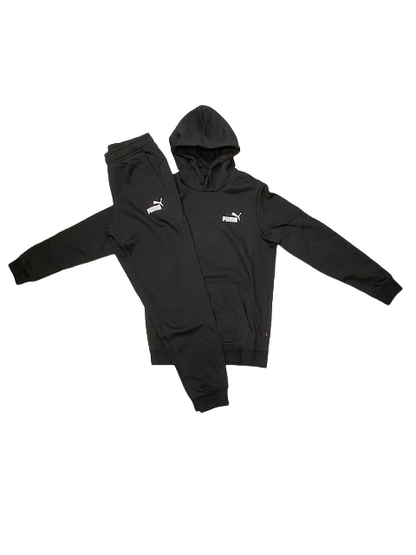 Puma Tuta sportiva da uomo con cappuccio e tasca anteriore 670034 01 nero