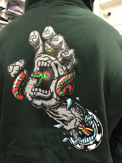 Santa Cruz felpa con cappuccio da uomo Pool Snakes Hand Hood SCA-HDY-501 verde