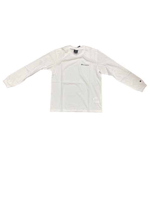 Champion T-shirt da uomo manica lunga 218293 WW001 WHT bianca