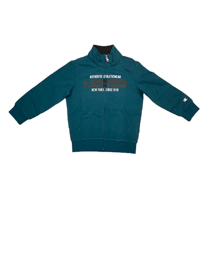 Champion Tuta da ragazzo in cotone garzato giacca con cerniera intera e pantalone con polsino 306180 GS549 TEL/NBLK