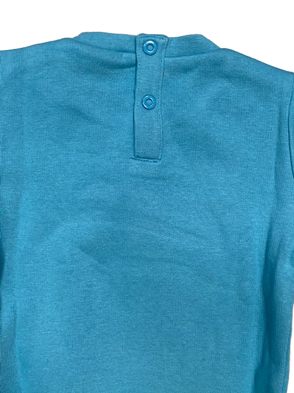 Champion tuta infant con felpa con bottoncini al collo e pantalone con polsino 306186 BS157 DLPB/NBK celeste-nero