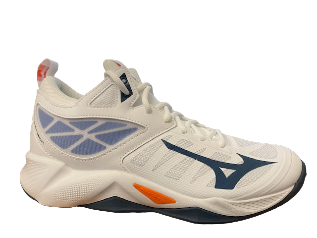 Mizuno scarpe unisex da pallavolo Wave Dimension Mid V1GA224522 white-dark denim-blue jasper