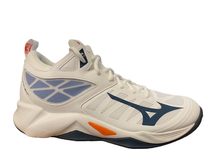 Mizuno scarpe unisex da pallavolo Wave Dimension Mid V1GA224522 white-dark denim-blue jasper