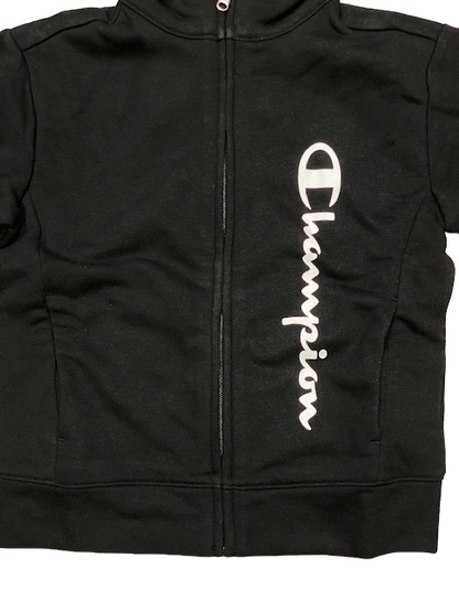 Champion Tuta da ragazza con zip intera garzata 404501 KK001 NBK nero