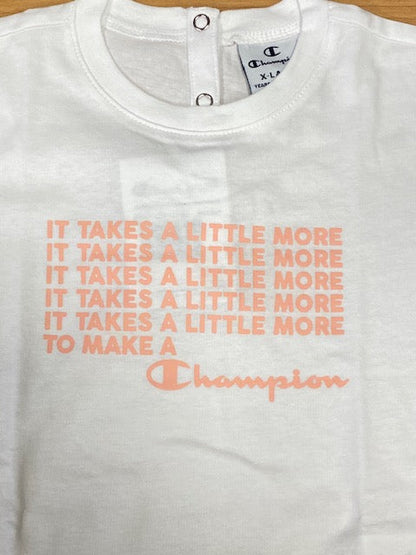 Champion Set Infant T-shirt + Short 404391 ww001 wht white-pink