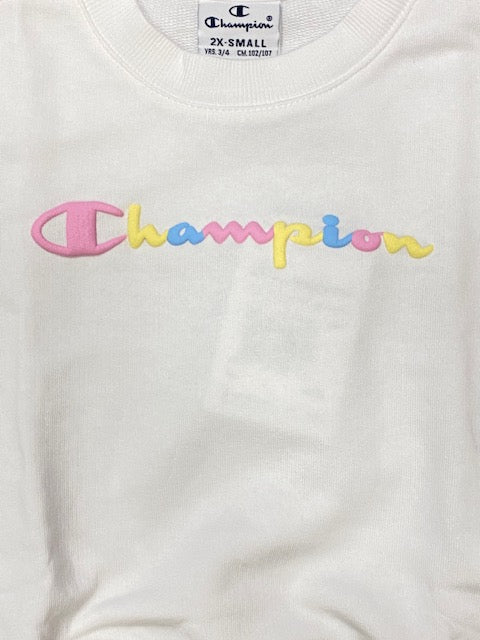 Champion felpa girocollo junior 404345 WW001 WHT white
