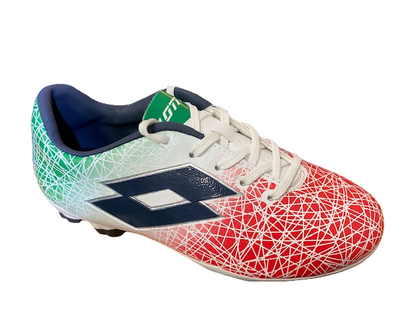 Lotto Scarpa da calcio tricolore da ragazzo LZG VIII 700 FGT S7163 white-blu avi