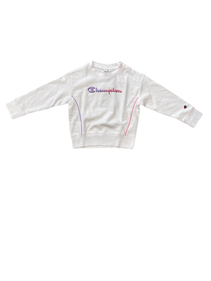 Champion felpa girocollo da ragazza Legacy C-Color Powerblend 404666 WW001 bianco