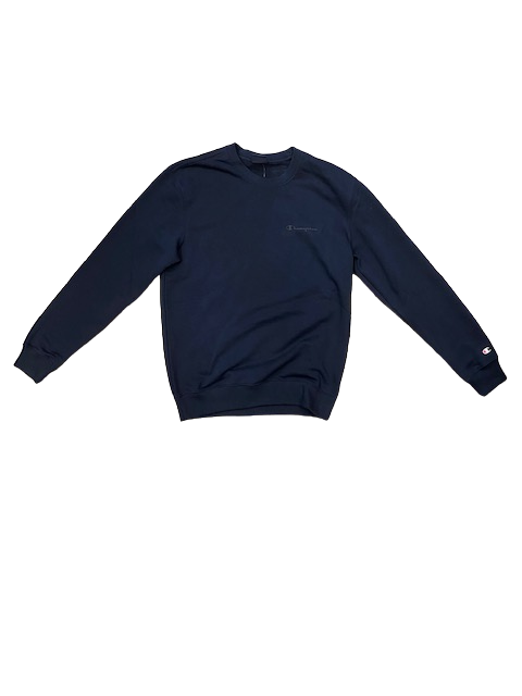 Champion Felpa Girocollo da uomo Legacy American Classics Heavy Cotone Garzato Small Logo 218536 blue marino