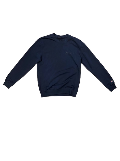 Champion Felpa Girocollo da uomo Legacy American Classics Heavy Cotone Garzato Small Logo 218536 blue marino
