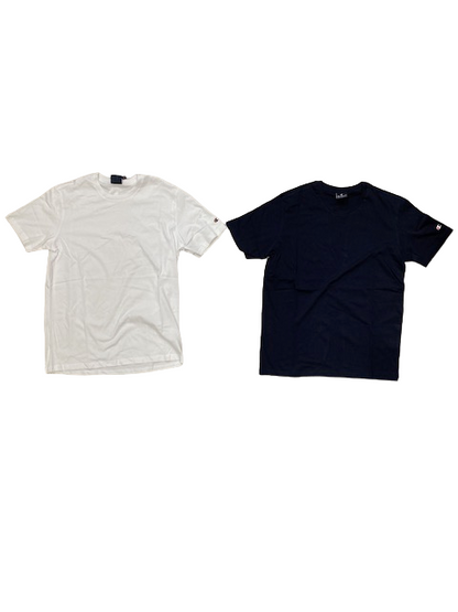 Champion 2 T-shirt da uomo manica corca Legacy American C-Logo 218543 WW001 WHT/NNY bianco-blue marino