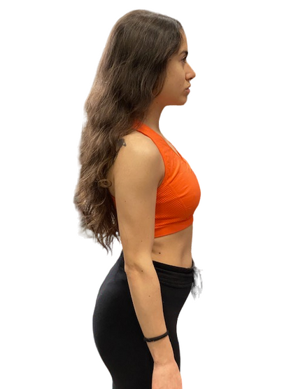 Champion bi-pack Top sportivo seamless Legacy Bra U13489 PF014 nero-arancio donna