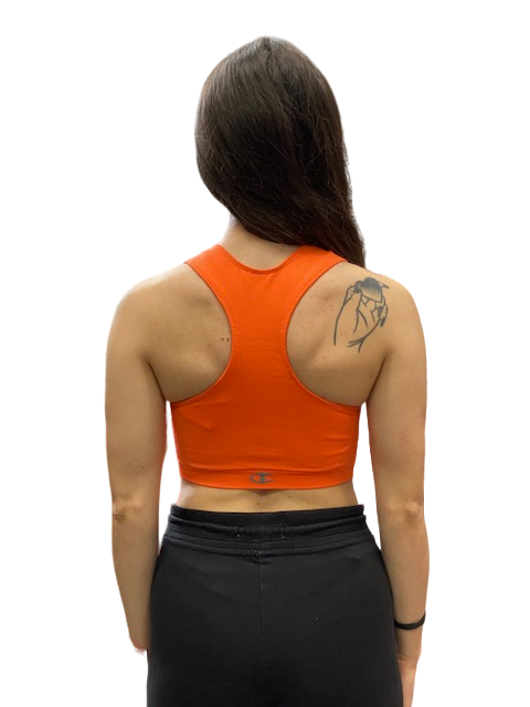 Champion bi-pack Top sportivo seamless Legacy Bra U13489 PF014 nero-arancio donna