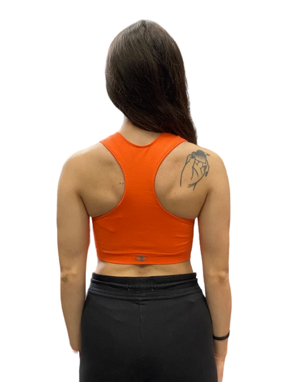 Champion bi-pack Top sportivo seamless Legacy Bra U13489 PF014 nero-arancio donna