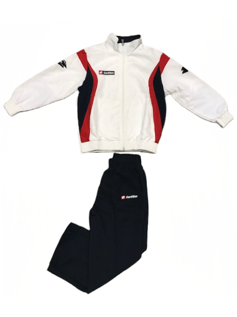 Lotto Tuta sportiva da ragazzo in microfibra Suit Stars MI JR M5264 wht-navy-flame