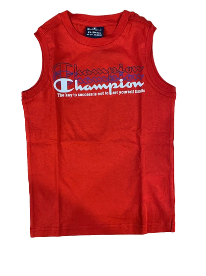 Champion completino da ragazzo Legacy Graphic Canotta + Bermuda 306314 RS046 HRR red-navy