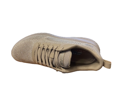 Skechers Bobs Squad Chaos Sparkle Divine 117219/TPE Taupe | Sneaker Donna Vegan Memory Foam