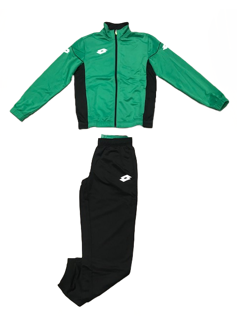Lotto Tuta sportiva da ragazzo Suit Stars EVO PL RIB R9755 verde-nero