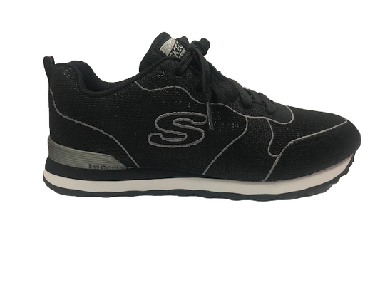 Skechers scarpa sneakers da donna Shimmer Time 117 BLK nero