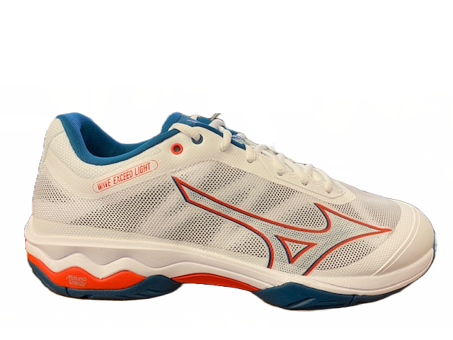 Mizuno Scarpe Tennis Uomo Wave Exceed Light AC Bianco Rosso Blu - 61GA221830