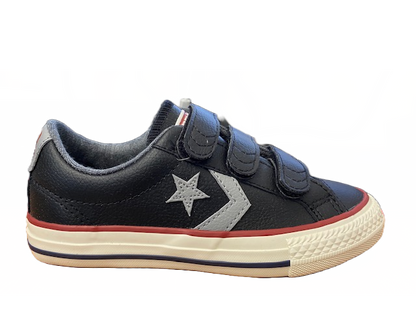Converse scarpa da bambino in pelle con strappo Star Player 658155C nero