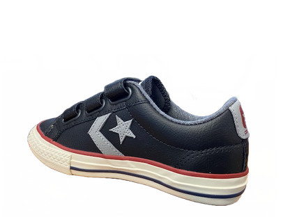 Converse scarpa da bambino in pelle con strappo Star Player 658155C nero