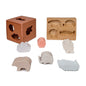 Cubo di attività in silicone e tavola di legno