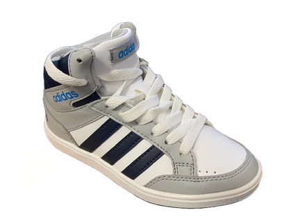 Adidas scarpa sneakers da ragazzo Hoops Mid B74657 bianco-grigio