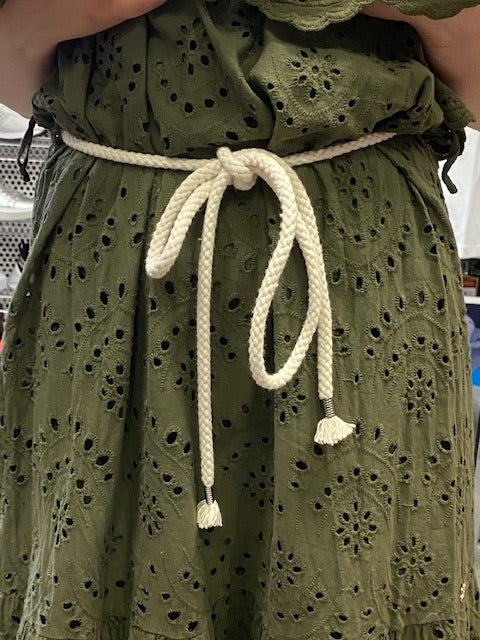 Yes Zee Abito lungo donna Boho A427 0905 1539 verde militare