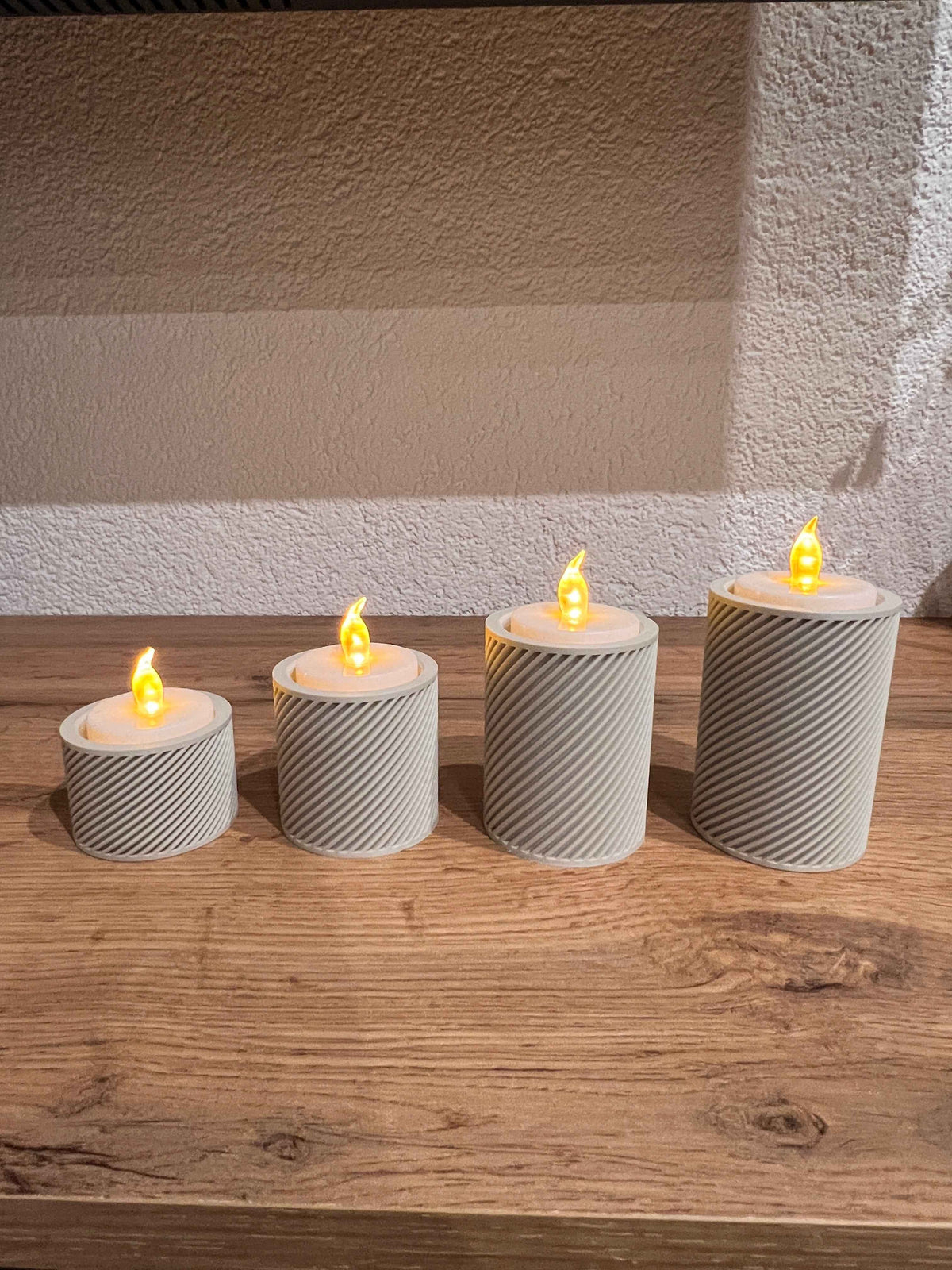 Advent: Home Decor Portacandele Avvento Set 4 Pezzi Texture Diagonale