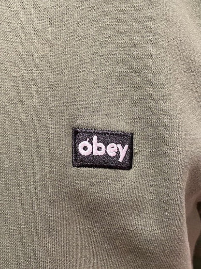 Obey Felpa da uomo Mini Box Logo Crew Specialty Fleece 112480100 thyme