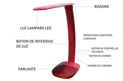 Smarte LED-Tischlampe + Bluetooth-Lautsprecher USB SD Freisprechfunktion Radio Büro