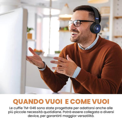 Techmade Wireless Bluetooth Kopfhörer Mikrofon Faltbarer Kopfhörer Smartphone