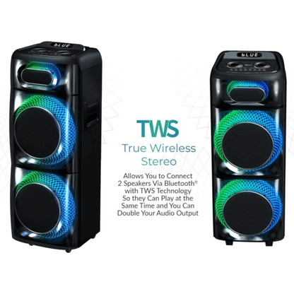 Diffusore DJ portatile IQ Sound TorusFlex 2×10" con Bluetooth