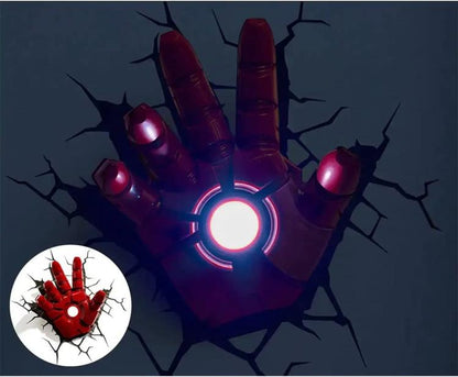 Marvel Wandlampe - Iron Man Hand 3D Deco Light LED Applique + Sticker