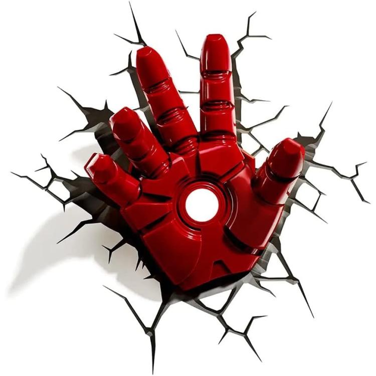Marvel Wandlampe - Iron Man Hand 3D Deco Light LED Applique + Sticker