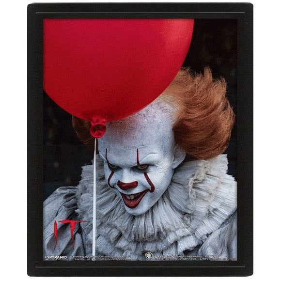 Pyramid - Es (2017 Pennywise Flip) 3D-Lentikular-Poster gerahmt