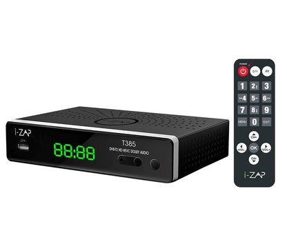 I-Zap Decoder Digitaler Terrestrischer HD DVB T2 HEVC USB LAN Scart HDMI LED - T385