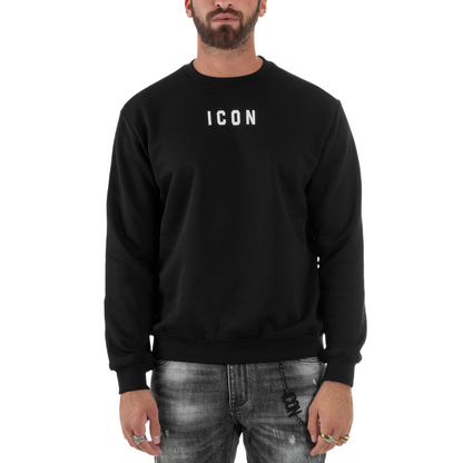 Icon Felpa Uomo Girocollo Nero ICUF2W6F006 – Casual, Calda e Versatile per Tutte le Occasioni