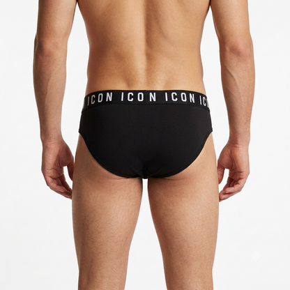 Icon Slip Uomo Cotone Elasticizzato Nero Confezione 3 Pezzi - IMU08