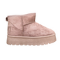 Icon Women's Ankle Boot IC04416SD dove grey, nubuck, internal fur, and glitter logo.