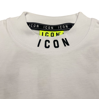 Icon maglietta manica corta junior con stampa dietro IBKS00584 bianco